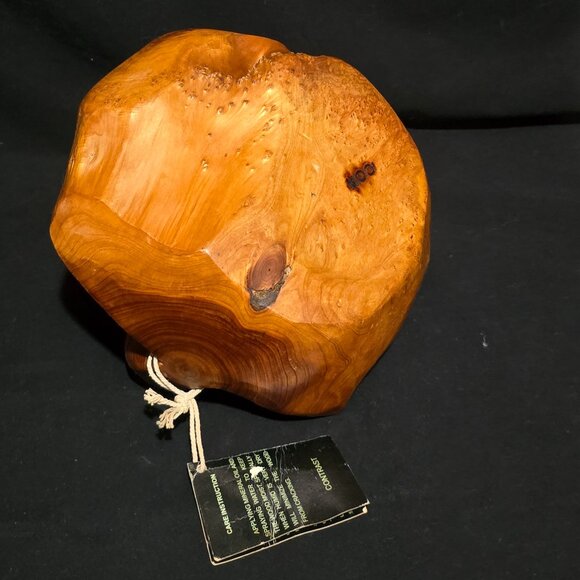 NWT - Chinese Fir Tree Root Carved Handled Bowl 10 5/8" x 9 1/4" x 8" H - Picture 6 of 6